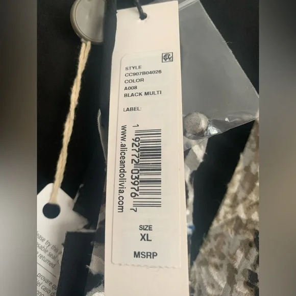 Alice + Olivia ‘Luba’ snake print silk-blend blouse with detachable collar - Picture 7 of 12